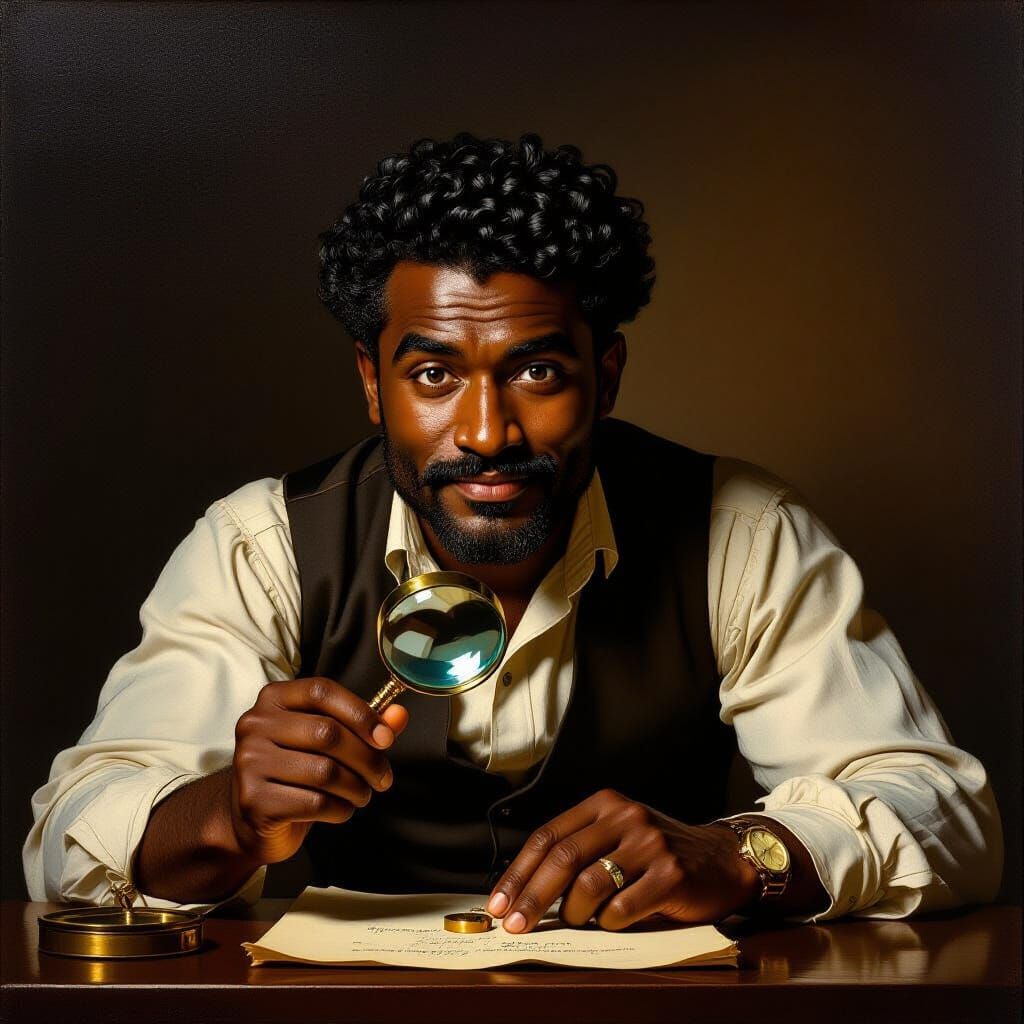 Mr. Kelada's Triumphant Discovery Oil Painting