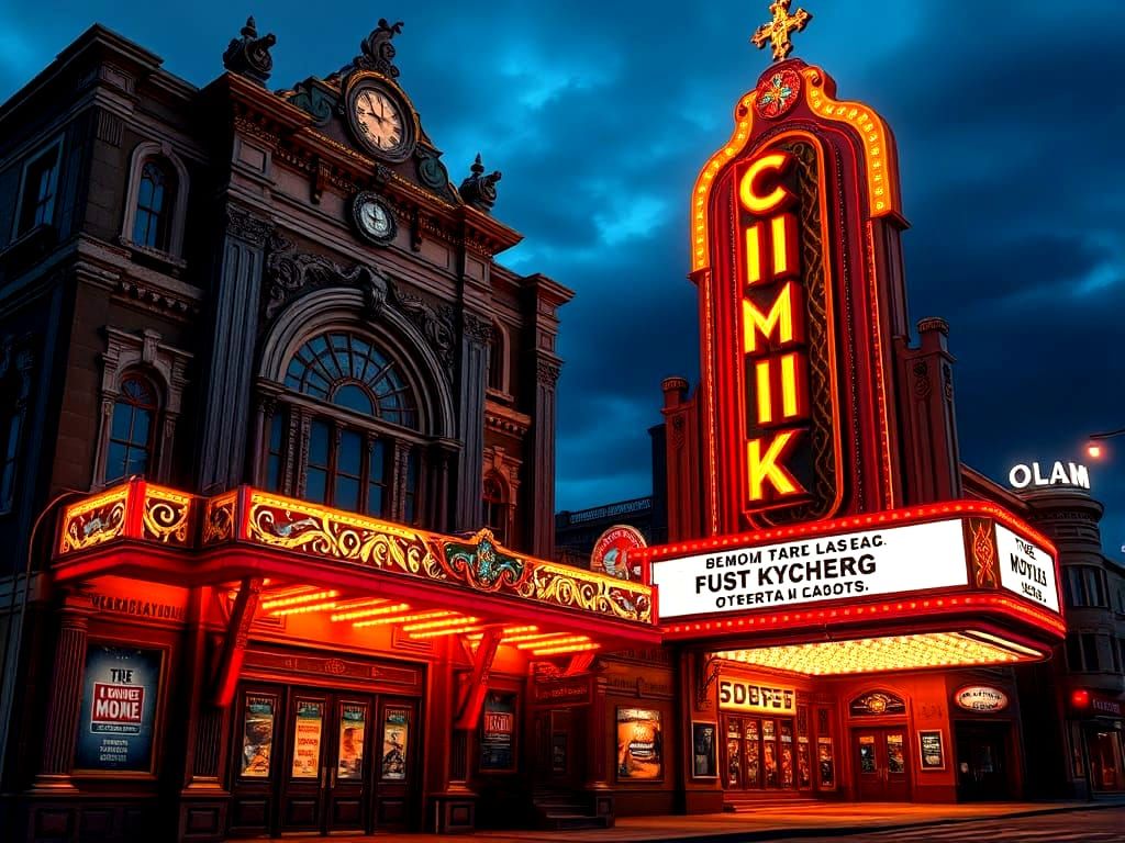 Enchanting Old Movie Theater Facade