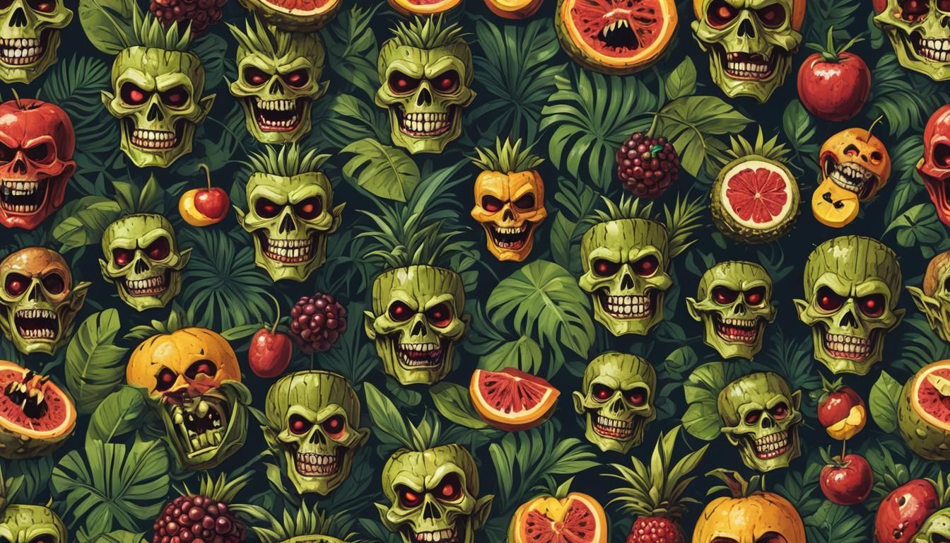 Sinister Vampire Tiki Horror with Tropical Fruit