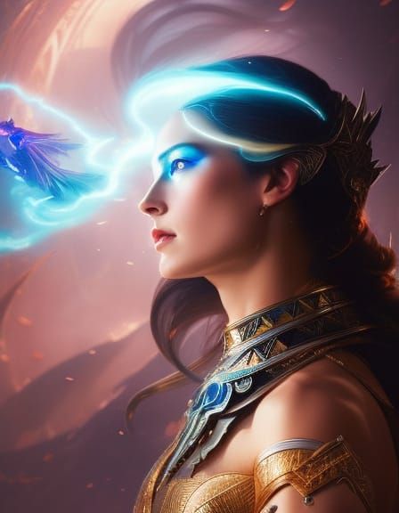 Elemental Queen Portrait in Hyperdetailed Style