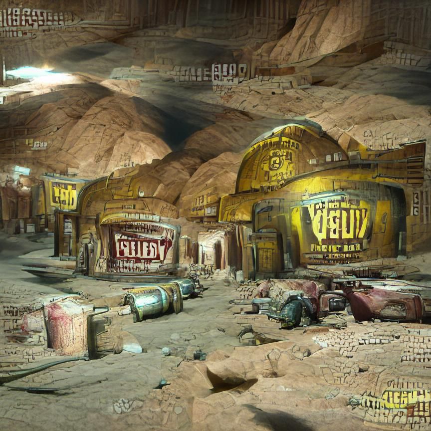 Futuristic Desert Vault Entrance Concept Art