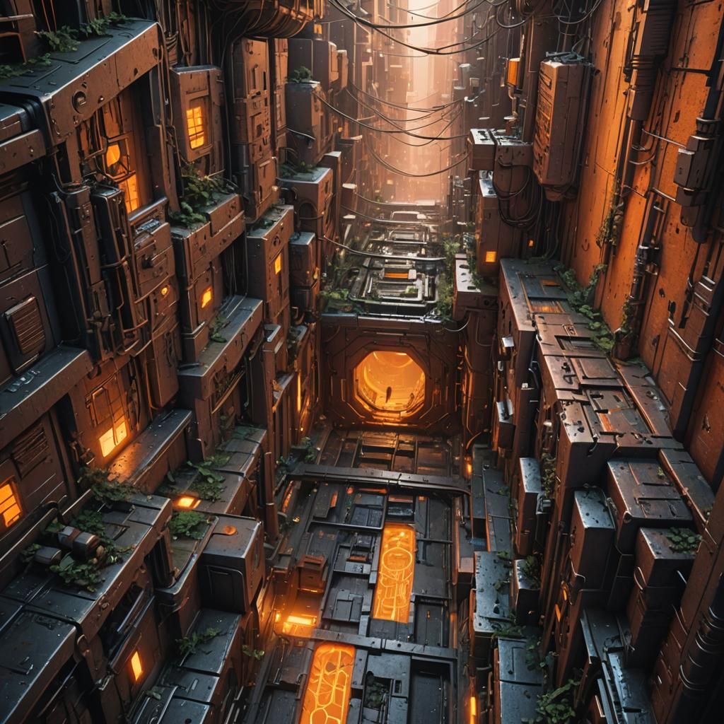 Sci-Fi City of Secrets in Hyperrealistic Style