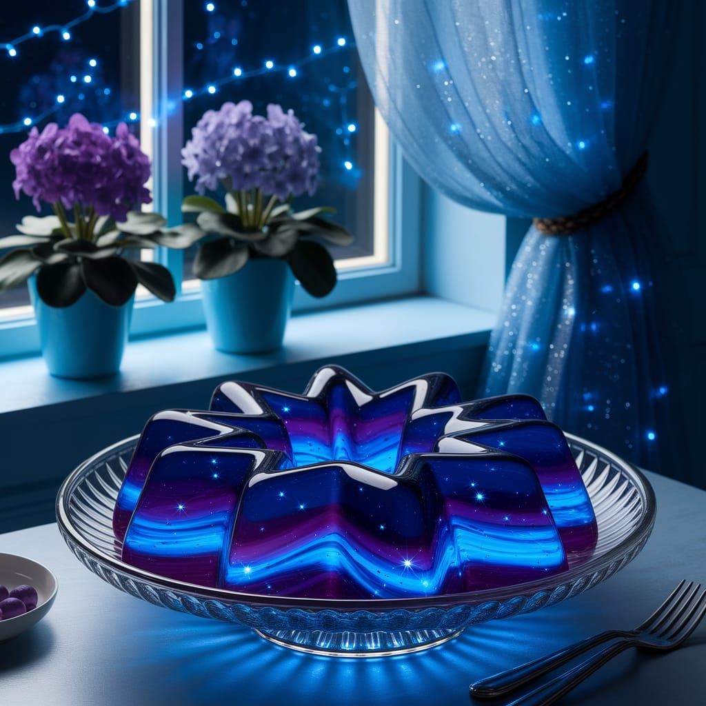 Galaxy Jello Mold in Vintage Cookbook Style