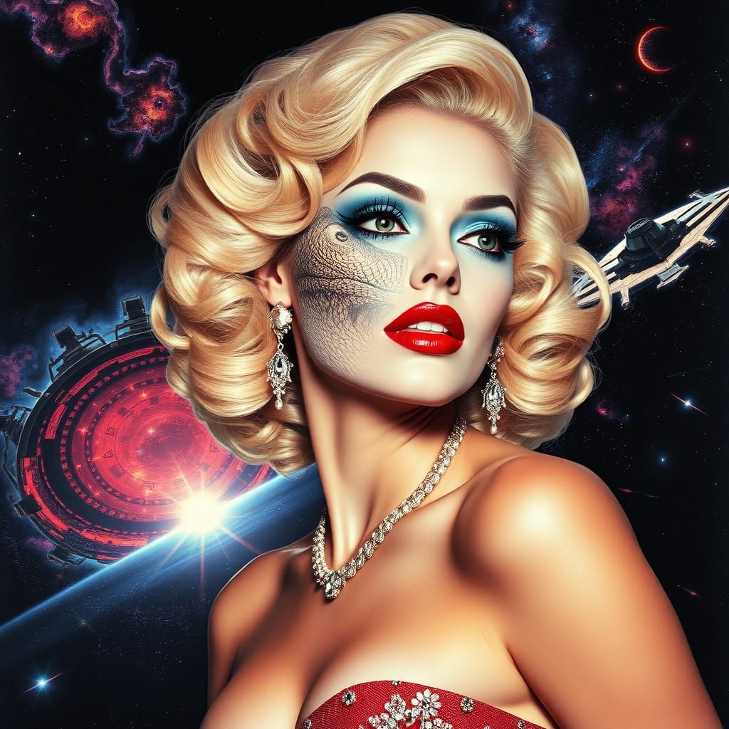 Glamorous Alien Starlet in Cosmic Horror