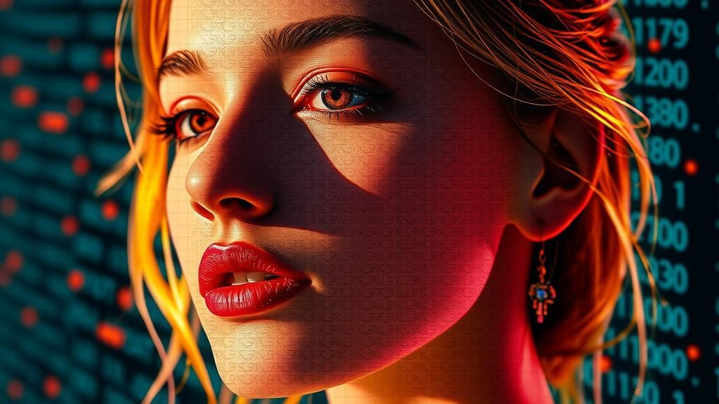 Pixelated Portrait of a Glitching Woman