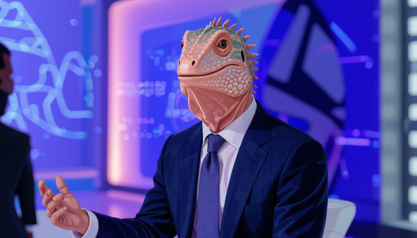 Lizardman in Suit, Digital Painting Concept Art