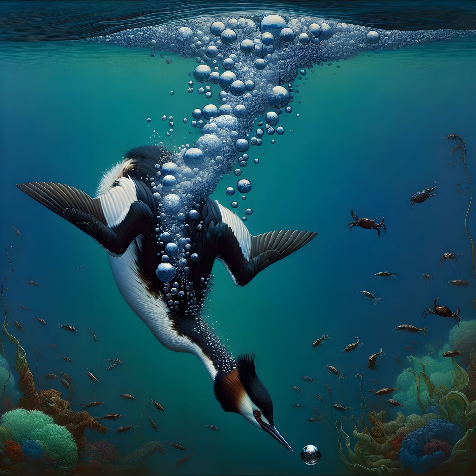 Grebe's Dive: A Futuristic Undersea Hunt