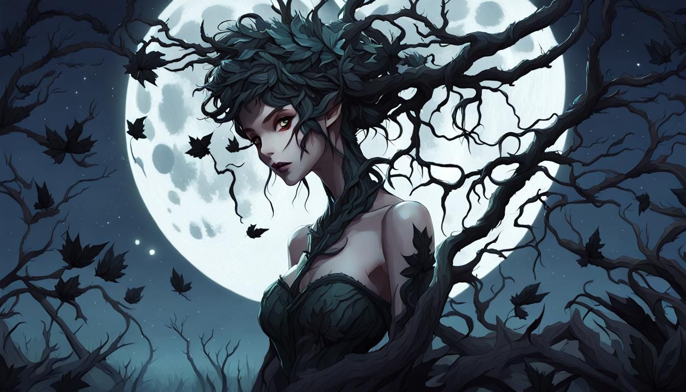 Night Forest Hybrid Creature in Fantasy Style