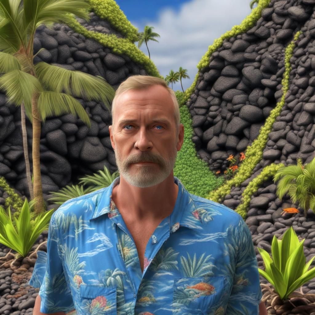 Hyperrealistic Portrait in Kona Hawaii Paradise