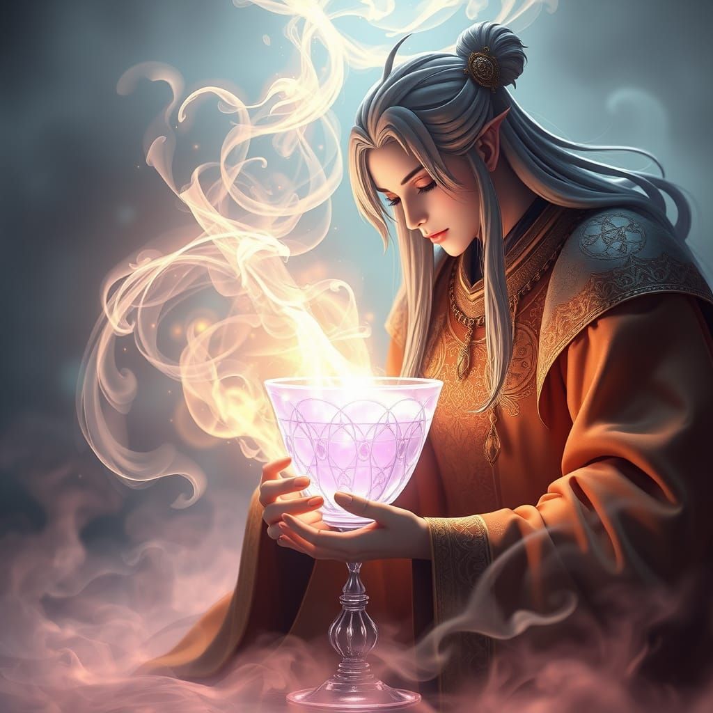 The mystic and his magical cup