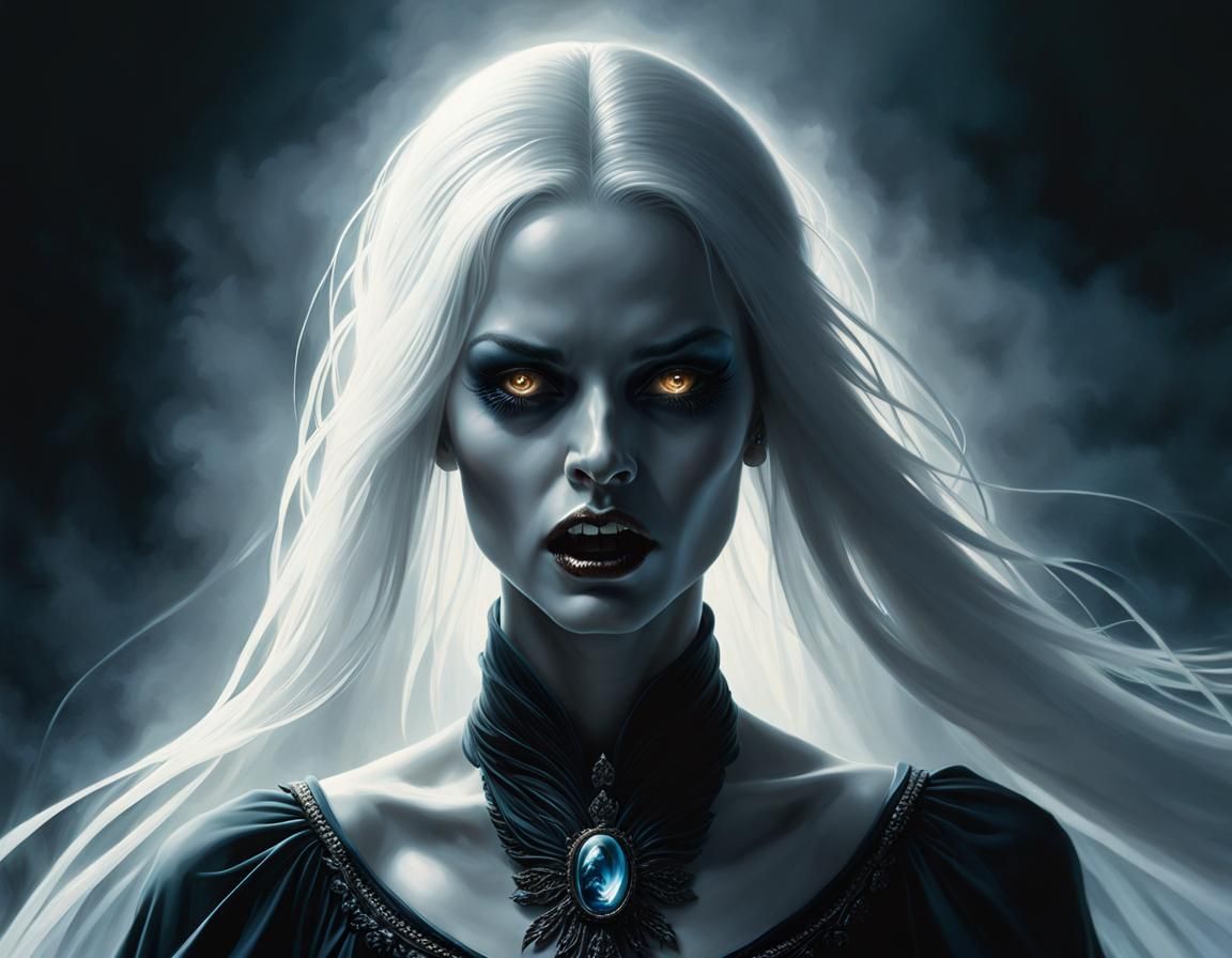 Ethereal Banshee Screaming with Cinematic Lighting