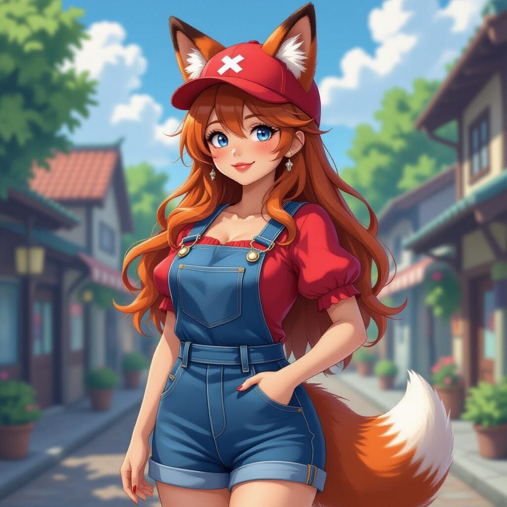 Hyperrealistic Fantasy Woman in Super Nintendo Land