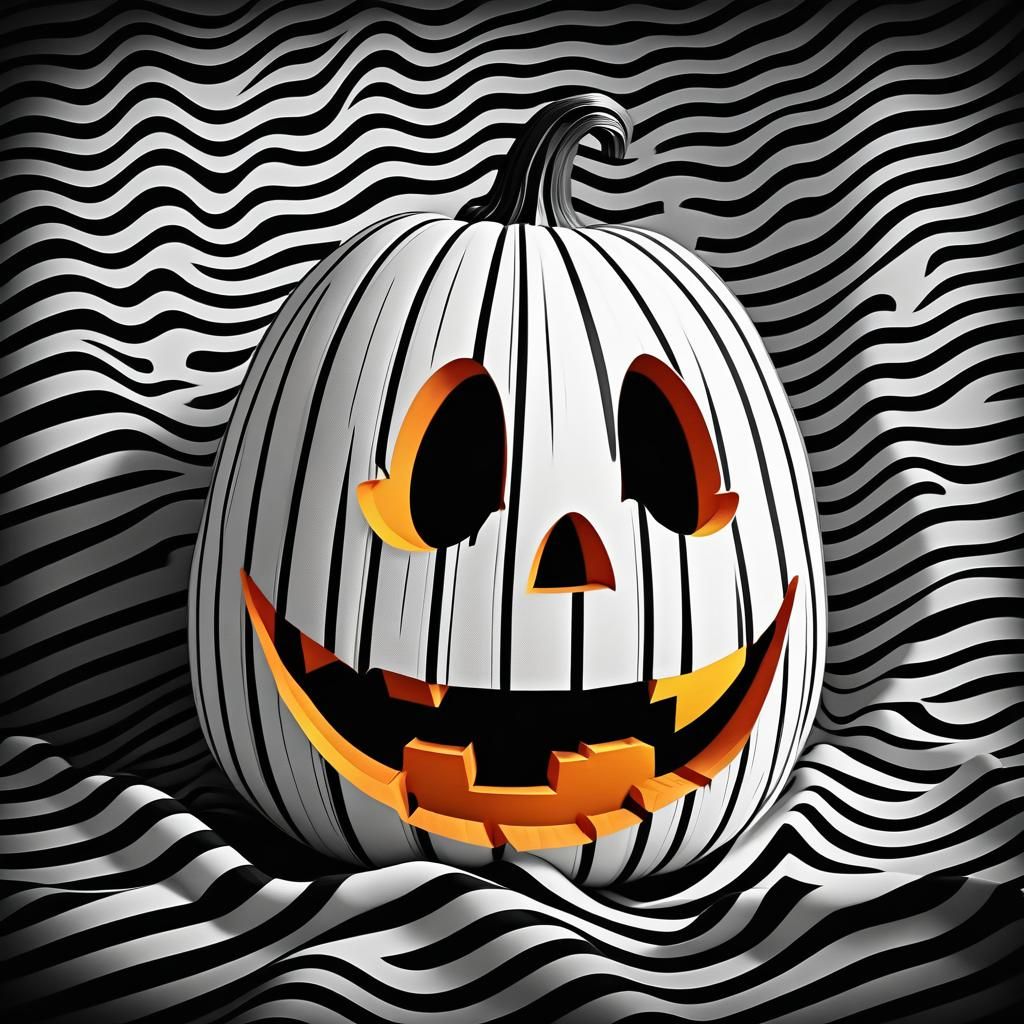 Grinning Jack-o'-Lantern Ghost in Vintage Cartoon Style