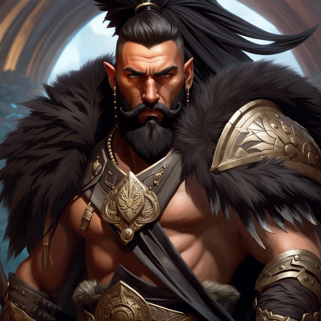 Fierce Barbarian Warrior Concept Art Portrait