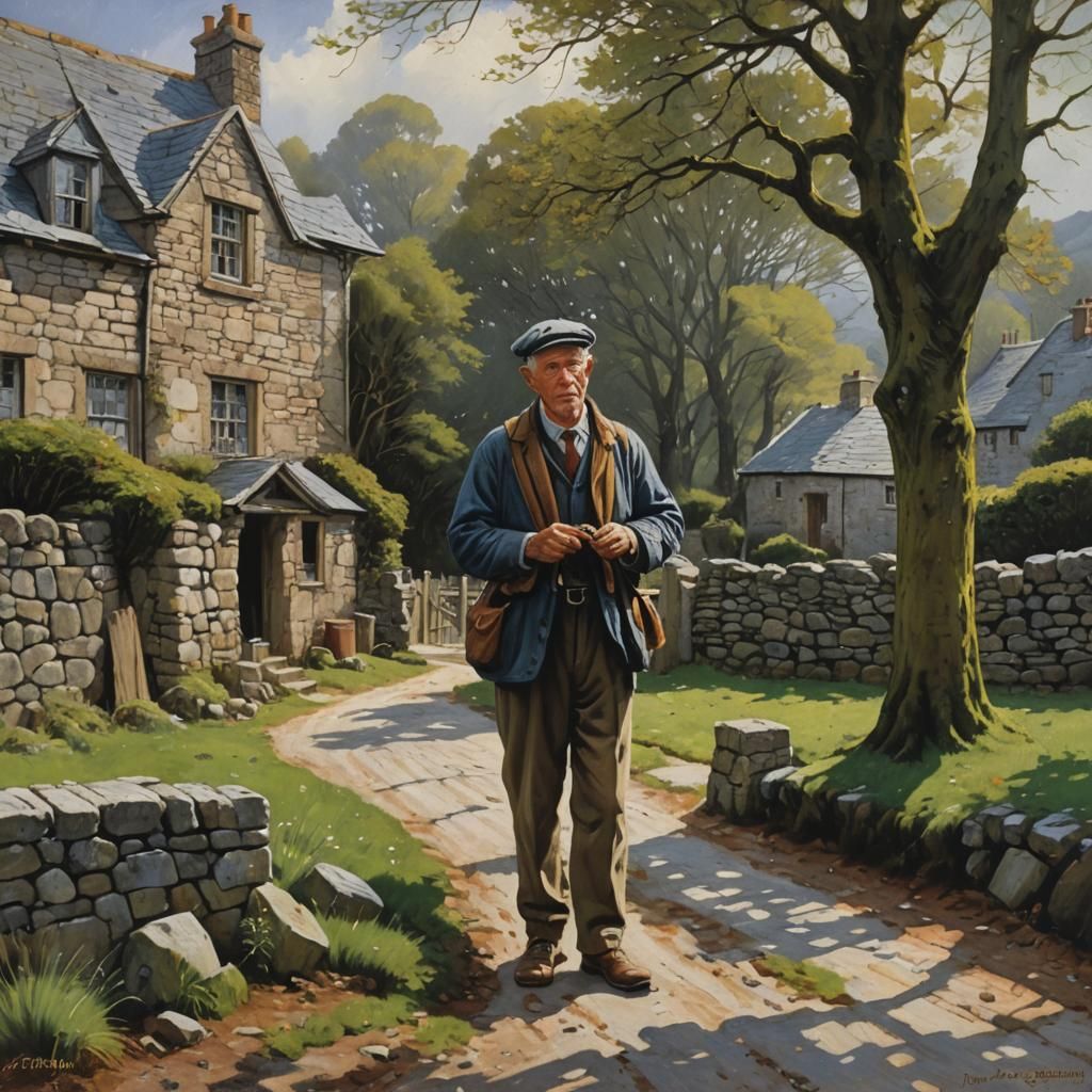 A Quiet Man: Oil Painting in Gurney Style