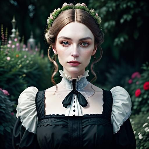 Victorian Lady Portrait in Ambient Light