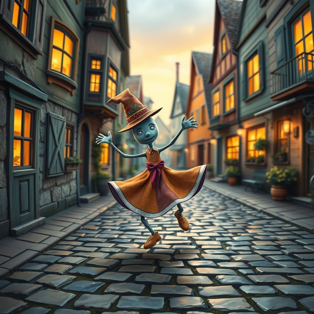 Enchanted Hatpin Dances in Whimsical Town
