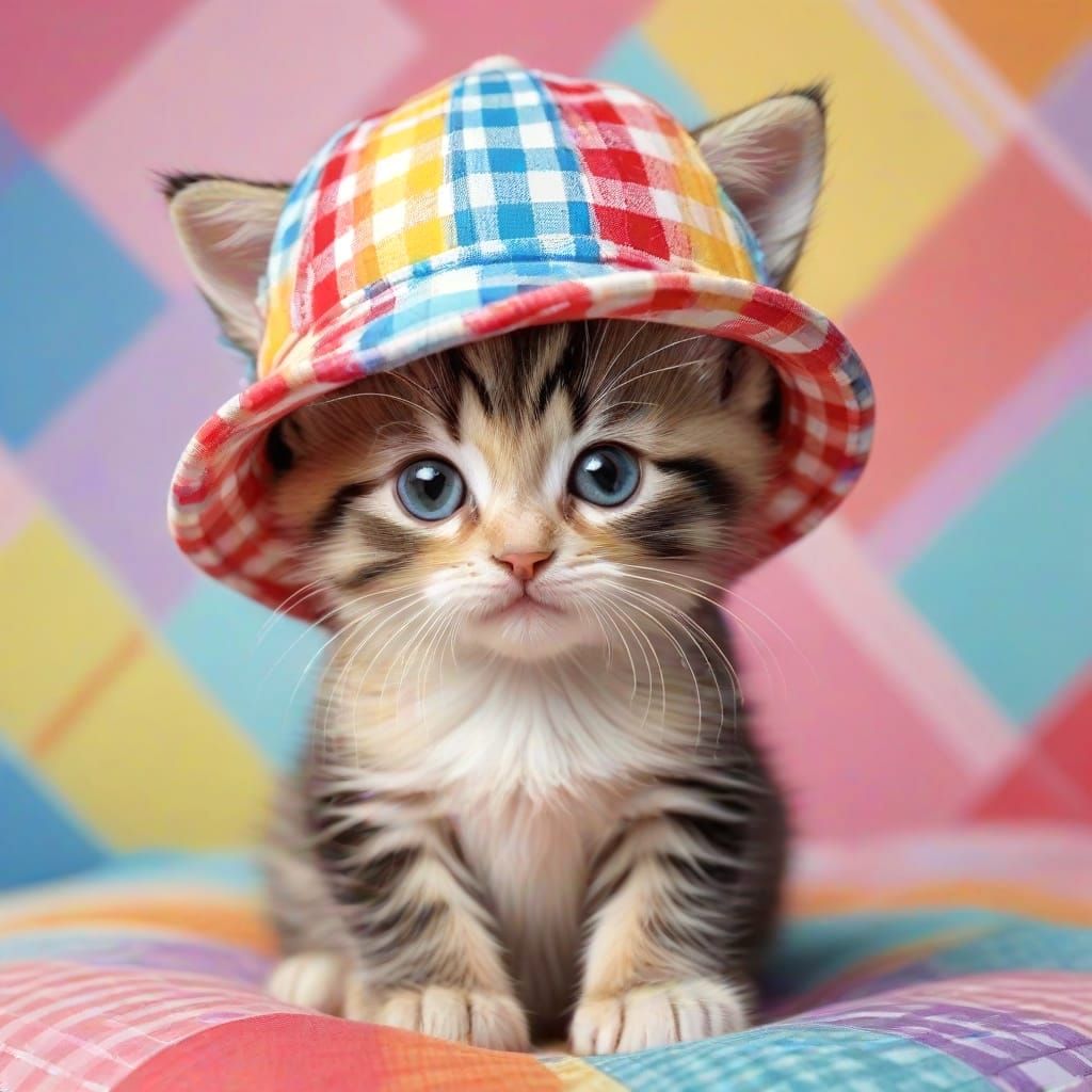 Gingham Kitten in Heavenly Styles