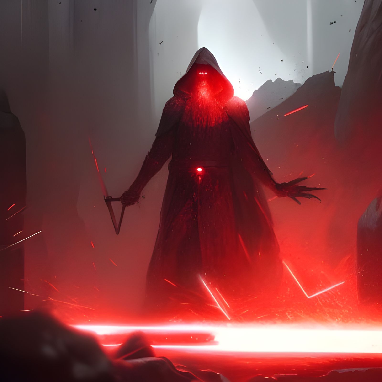 Epic Sith Lords Battle in Dark Fantasy Style