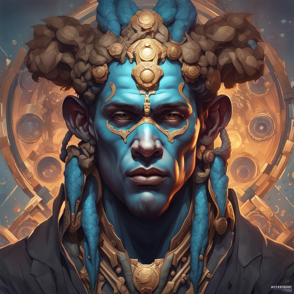 Future Homo Sapien Giant: Hyperdetailed Portrait