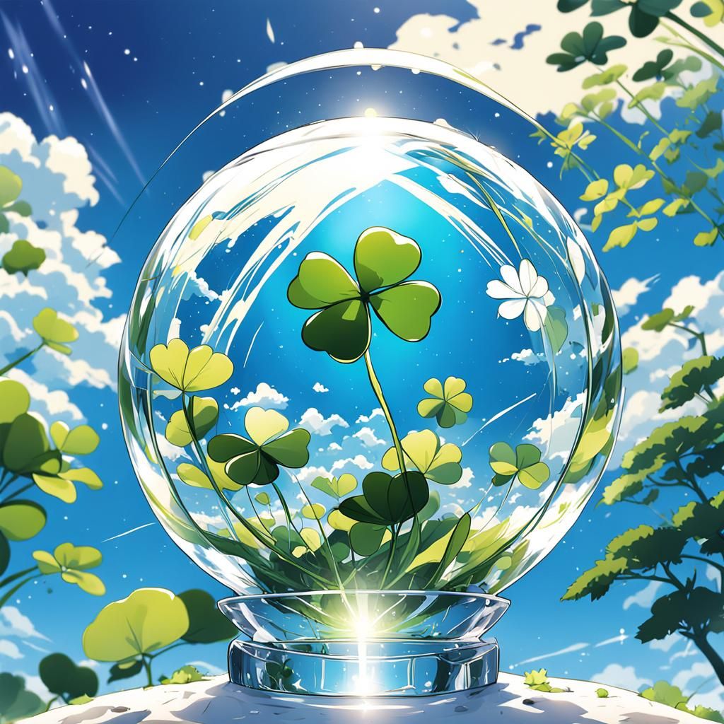 Four-Leaf Clover in Glass Sphere: Anime Key Visual