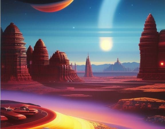 Sci-Fi Alien Planet Starships Book Cover Art