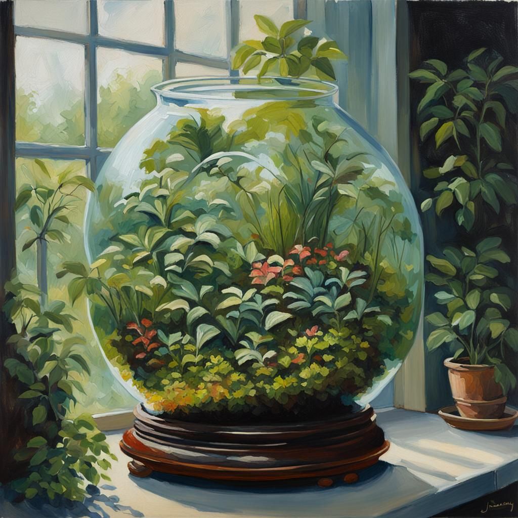 Lush Terrarium: An Oil Painting by James Gurney