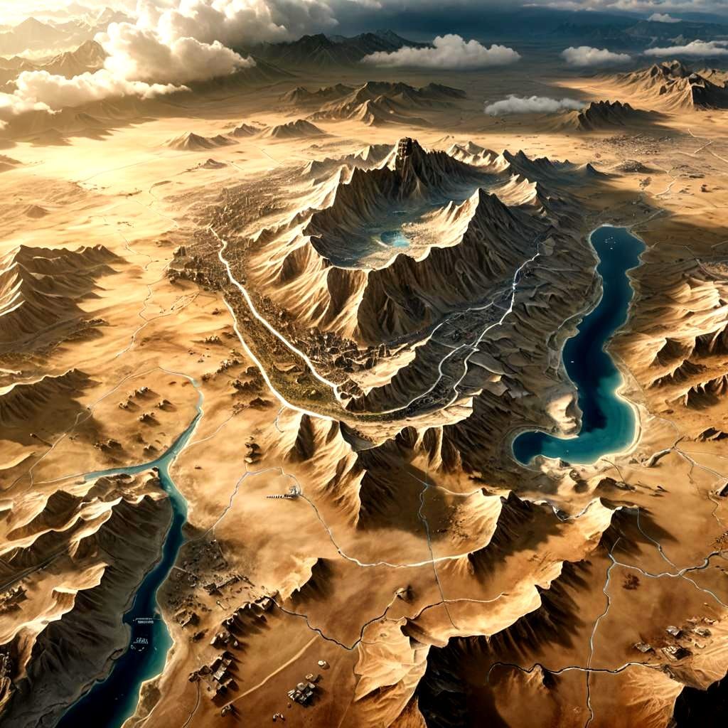 Aerial View of the Mongol Empire Territories