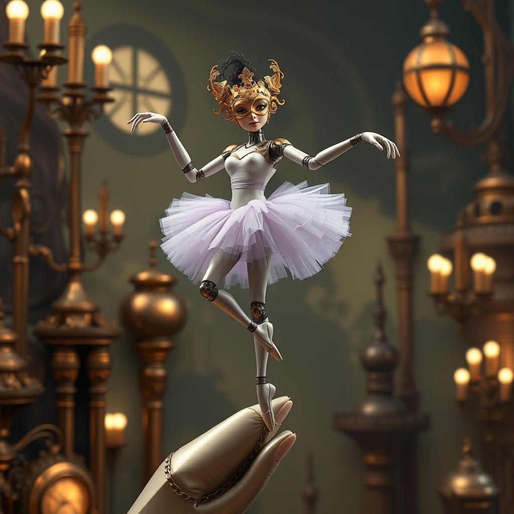 Robot Ballerina in Art Nouveau Style