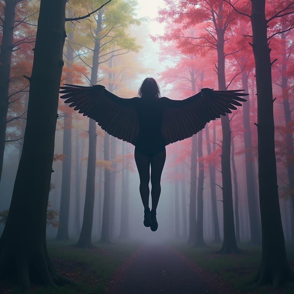 Sleek Wingsuit Rider Soars Through Mystical Fog Forest