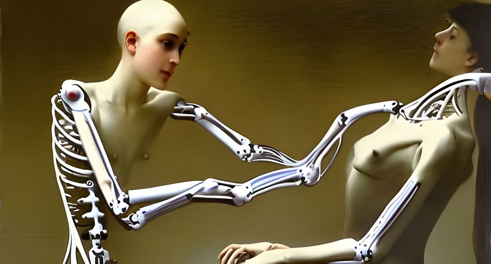 Cyborg with Alien Tech in Classic Style