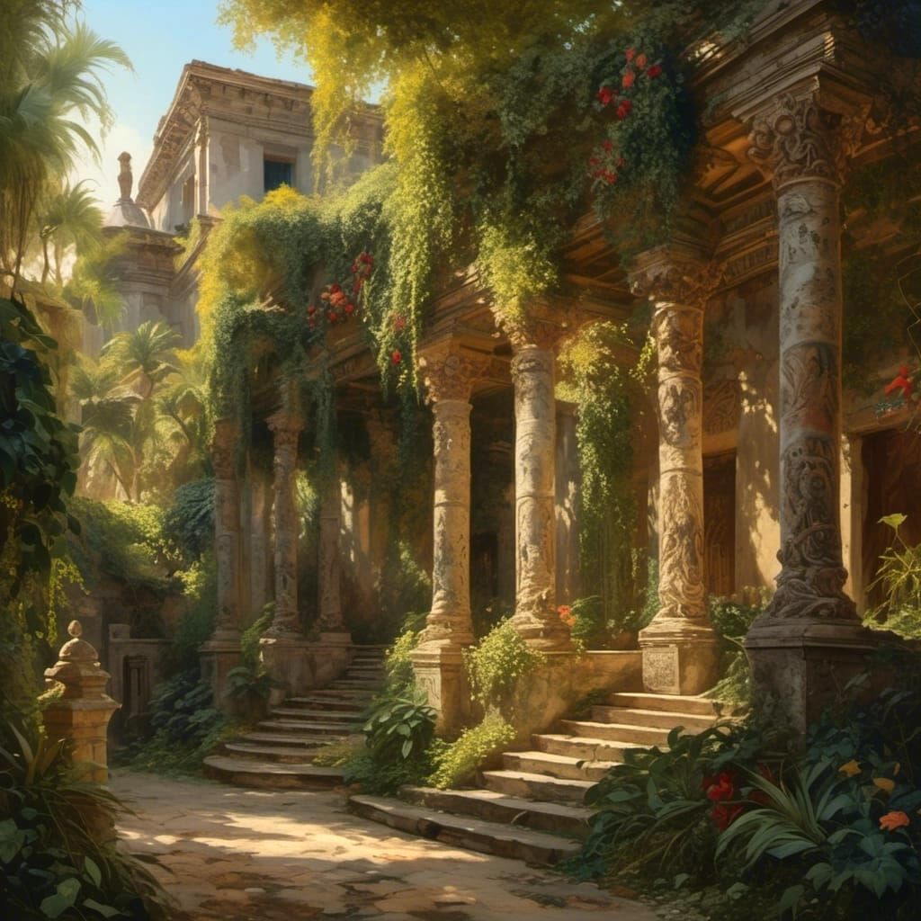 Salammbô in Hamilcar's Garden as Baroque Oil Painting