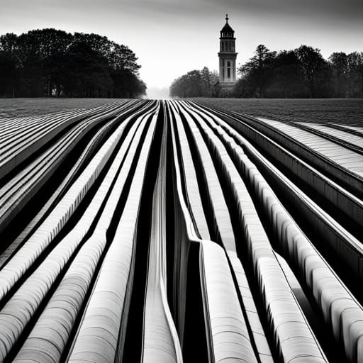 Minimalist Black and White Lines with Chocolate Splodge