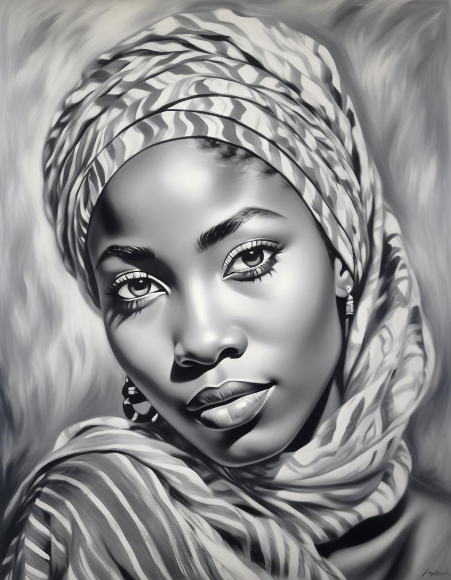 African Woman in Impressionist Style