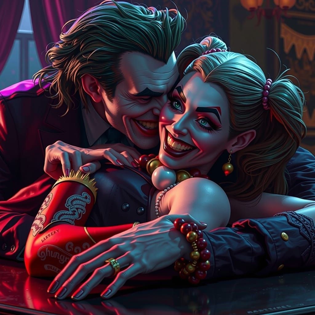 Joker and Harley Quinn Concept Art in 8k