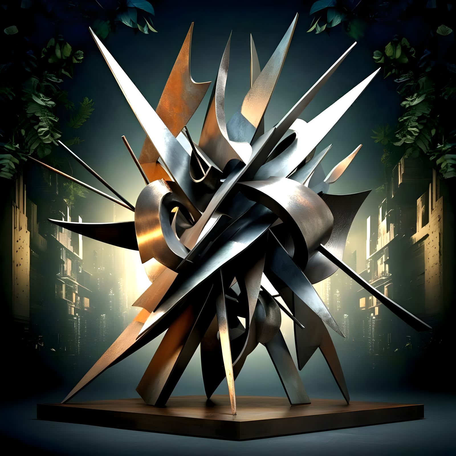 Steel and Iron Sculpture: Nature vs. Technology