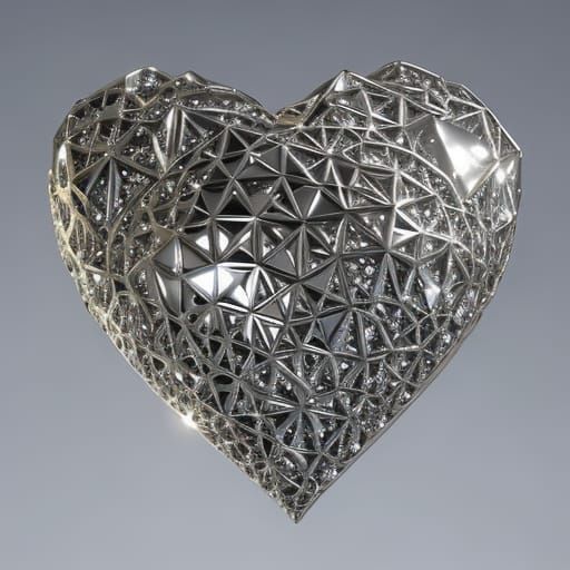 Cybernetic Heart Jewelry: Hyperrealistic 3D Rendering