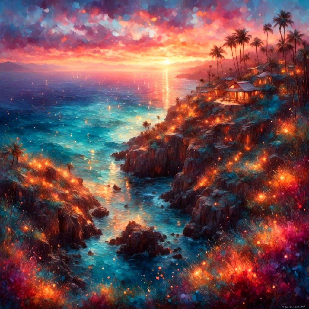 Evocative Verspertine Scene with Sunset Lighting