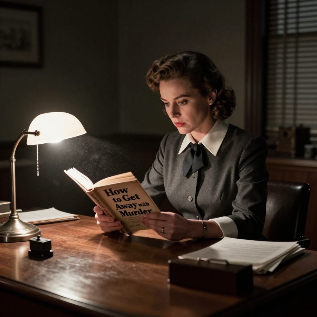 1950s Secretary Reads "How to Get Away with Murder" in Noir ...