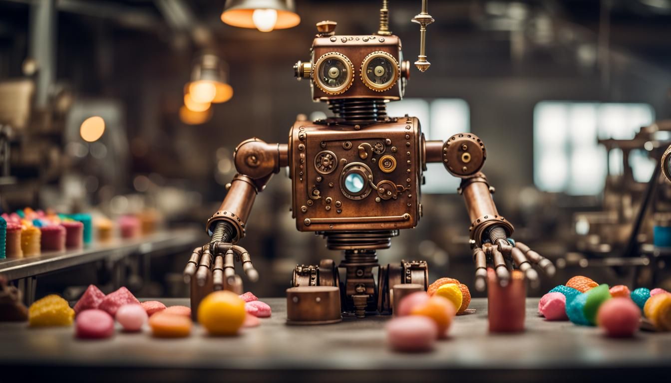 Steampunk robot factory