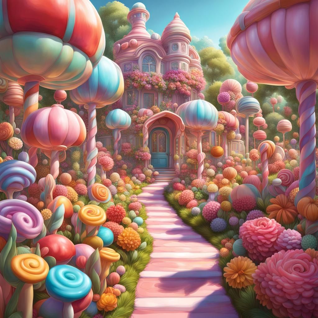 Candy Art Secret Flower Garden Illustration