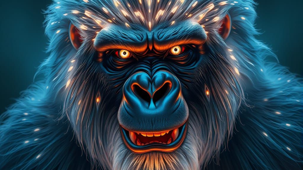 Bioluminescent Gorilla King Radiates Ethereal Light