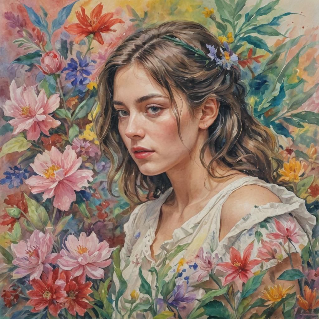 Gouache Style Impressionist Masterpiece in Watercolor