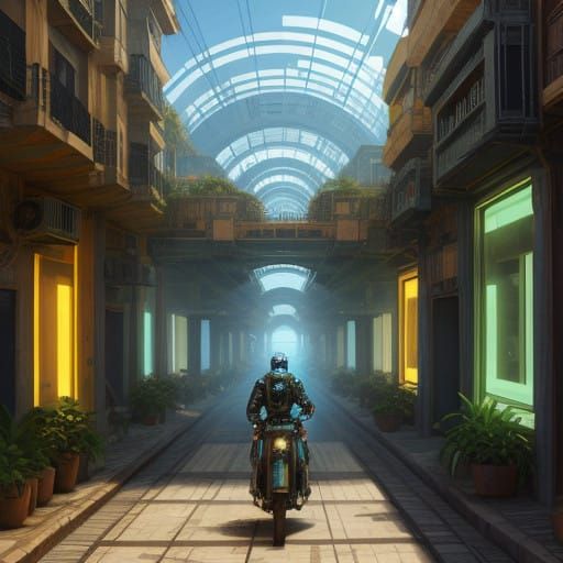 Vibrant Solarpunk Utopia