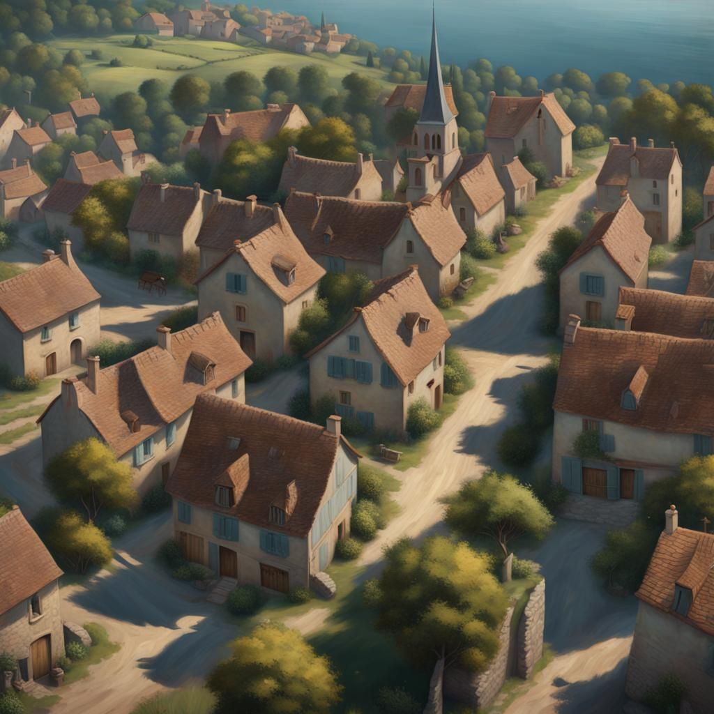 a French village in birdsview
