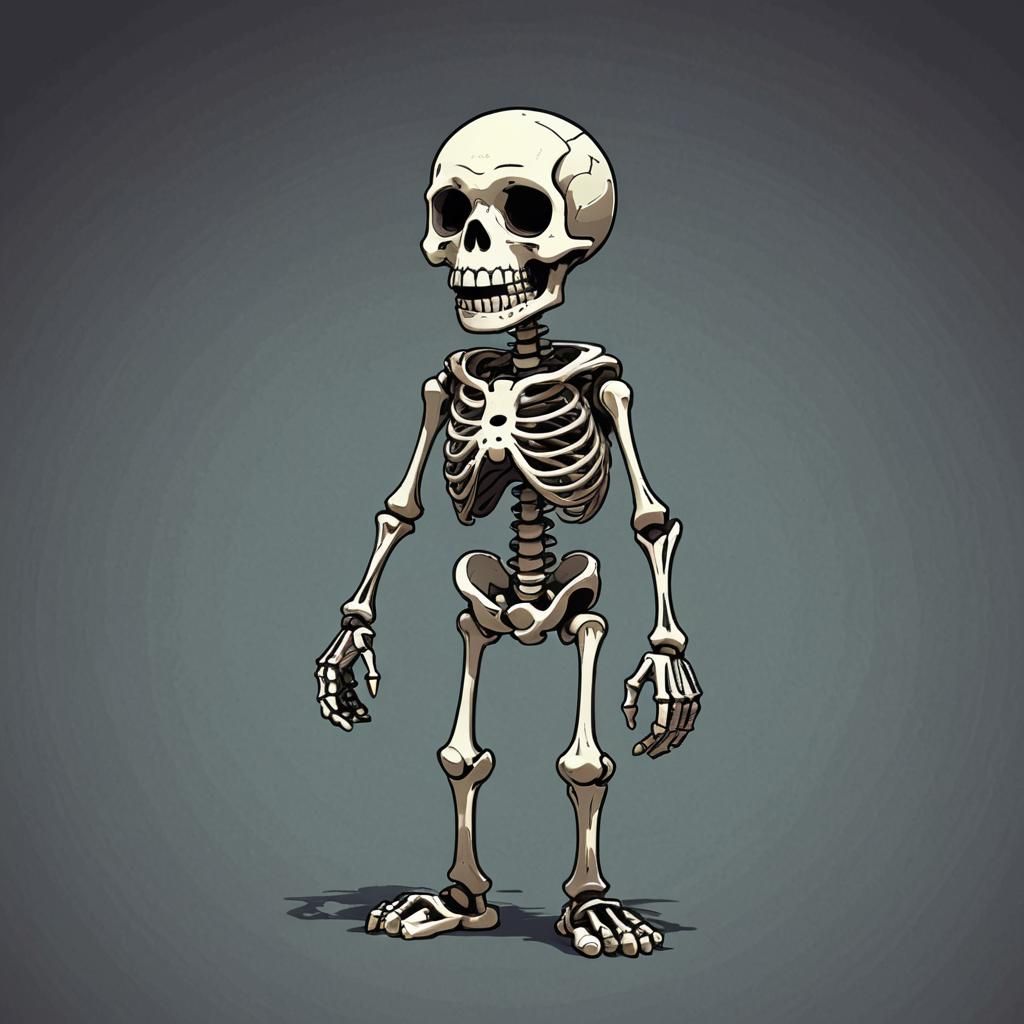 Cartoon Skeleton Character in Undertale Style