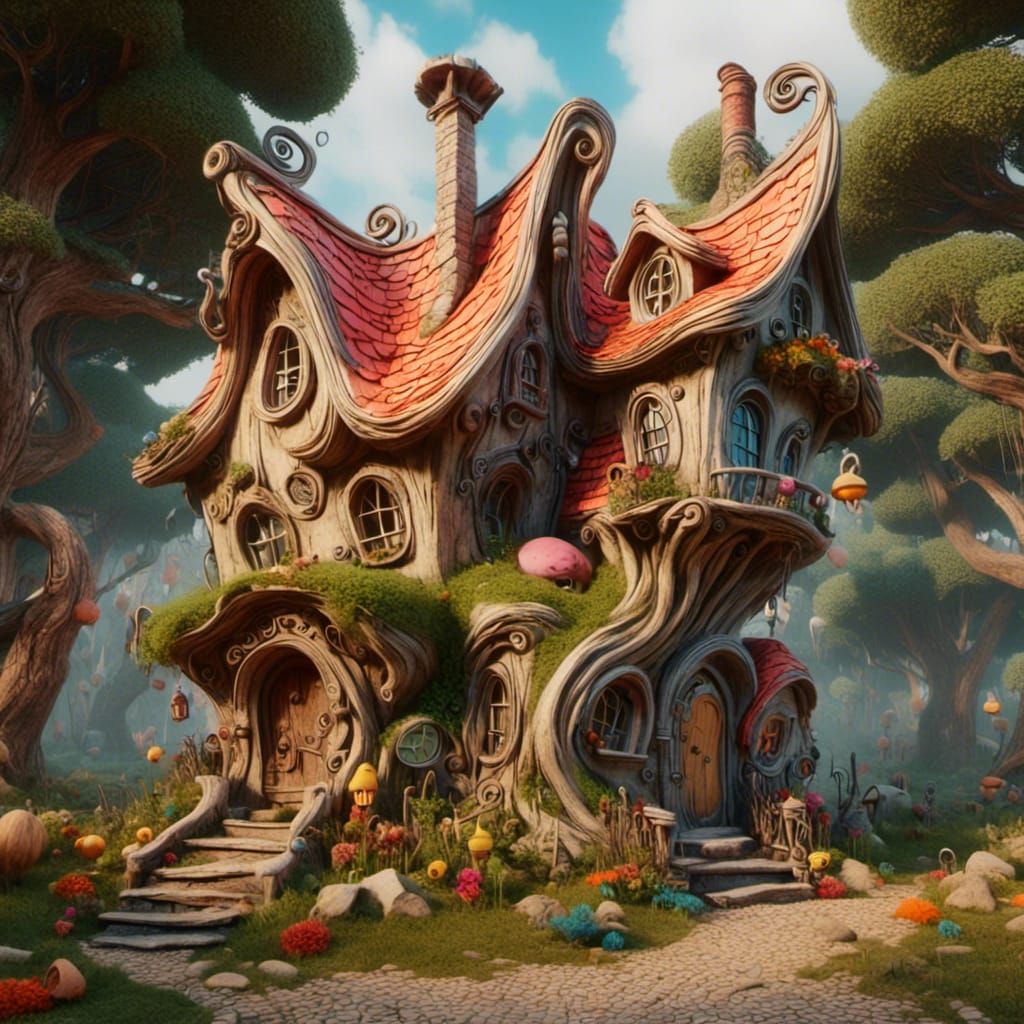 Wonky Gnome House in Fairytale Style