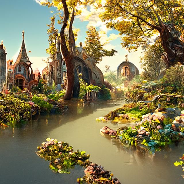 Enchanting Fairy Village Street Scene