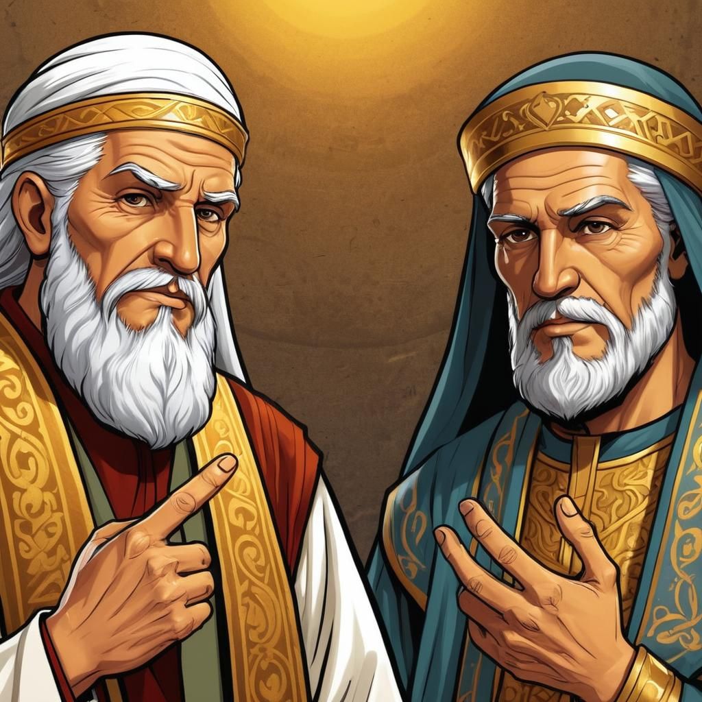 Cartoon comic illustration in DC comic style: A very old Mos...