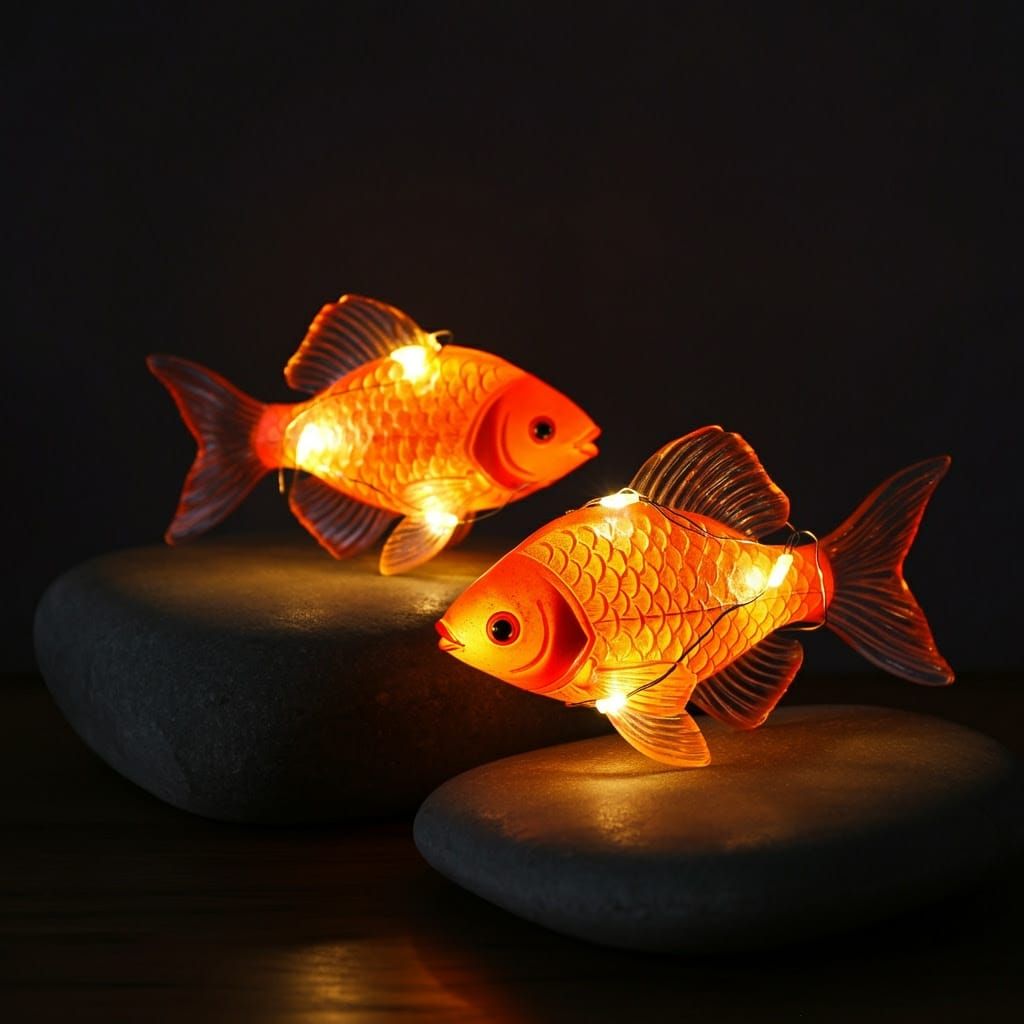 Magical Underwater Scene with Glowing Fairy Lights